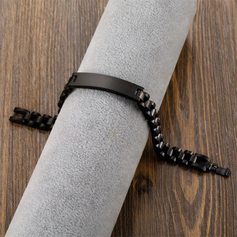 Signature Nameplate Stainless Steel Bracelet
