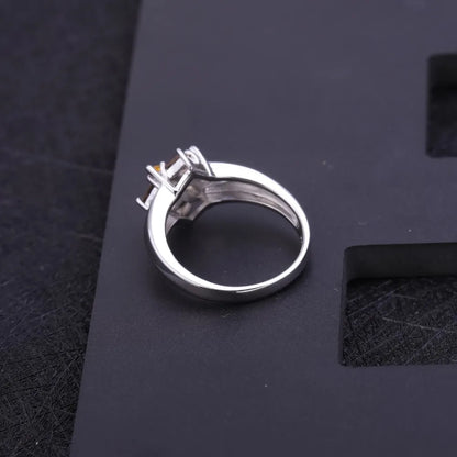 Gem's Ballet Multicolor Natural Smoky Quartz Citrine Cocktail Ring 925 Sterling Silver Flower Rings For Women Fine Jewelry