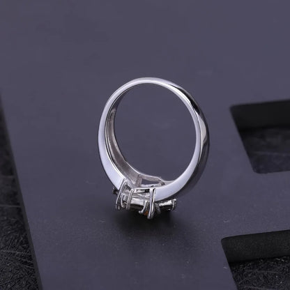 Gem's Ballet Multicolor Natural Smoky Quartz Citrine Cocktail Ring 925 Sterling Silver Flower Rings For Women Fine Jewelry