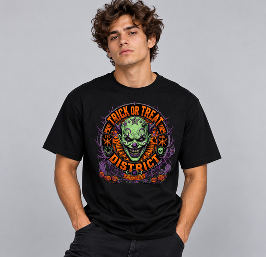 You Can Only Chase Me Horror Mask Graphic Drop Shoulder Tee