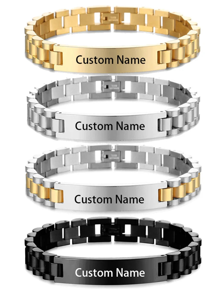 Signature Nameplate Stainless Steel Bracelet