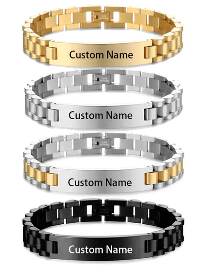 Signature Nameplate Stainless Steel Bracelet