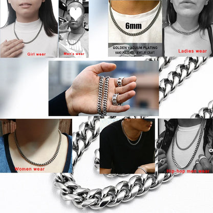Classic Edge Stainless Steel Cuban Link Chain