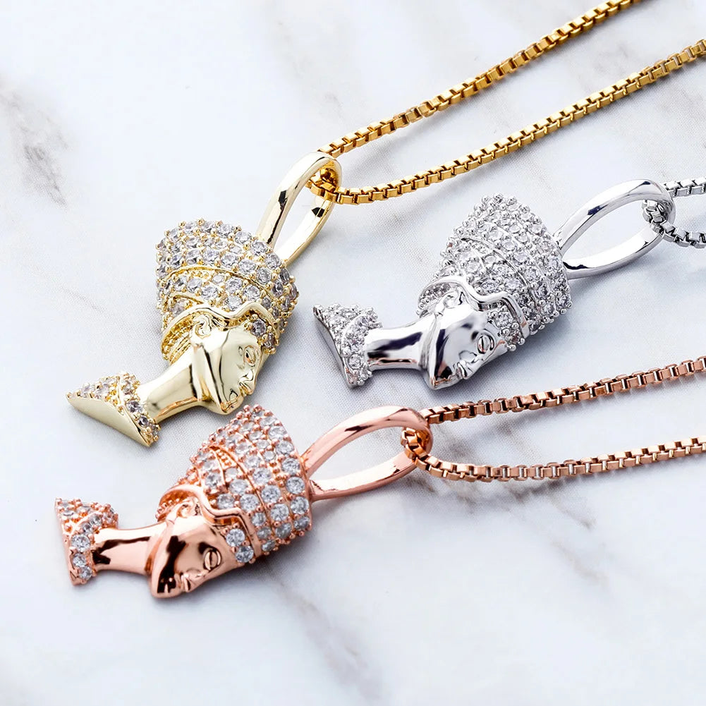 Royal Pharaoh Sterling Silver Zircon Pendant Necklace