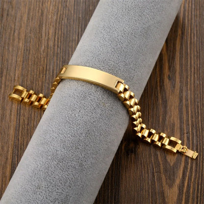 Signature Nameplate Stainless Steel Bracelet