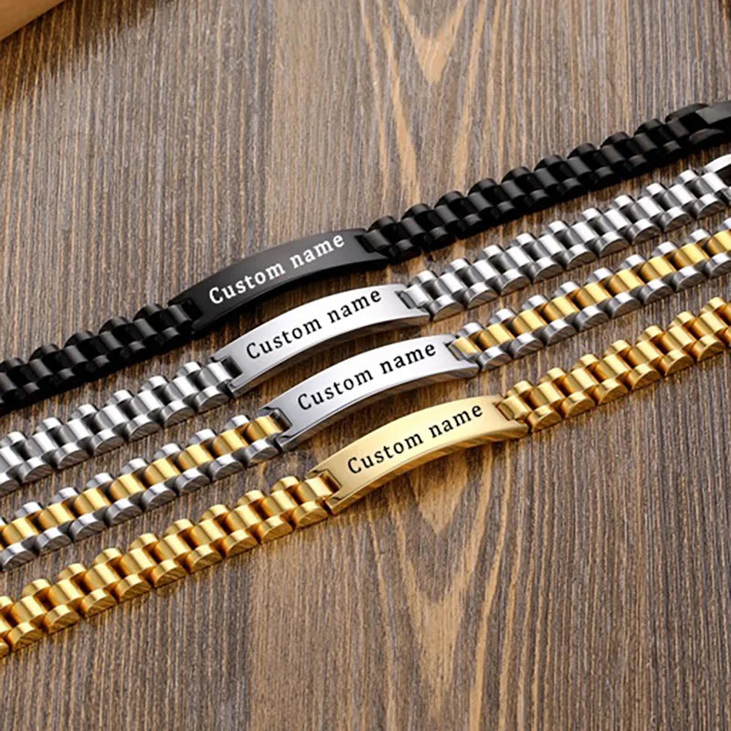 Signature Nameplate Stainless Steel Bracelet