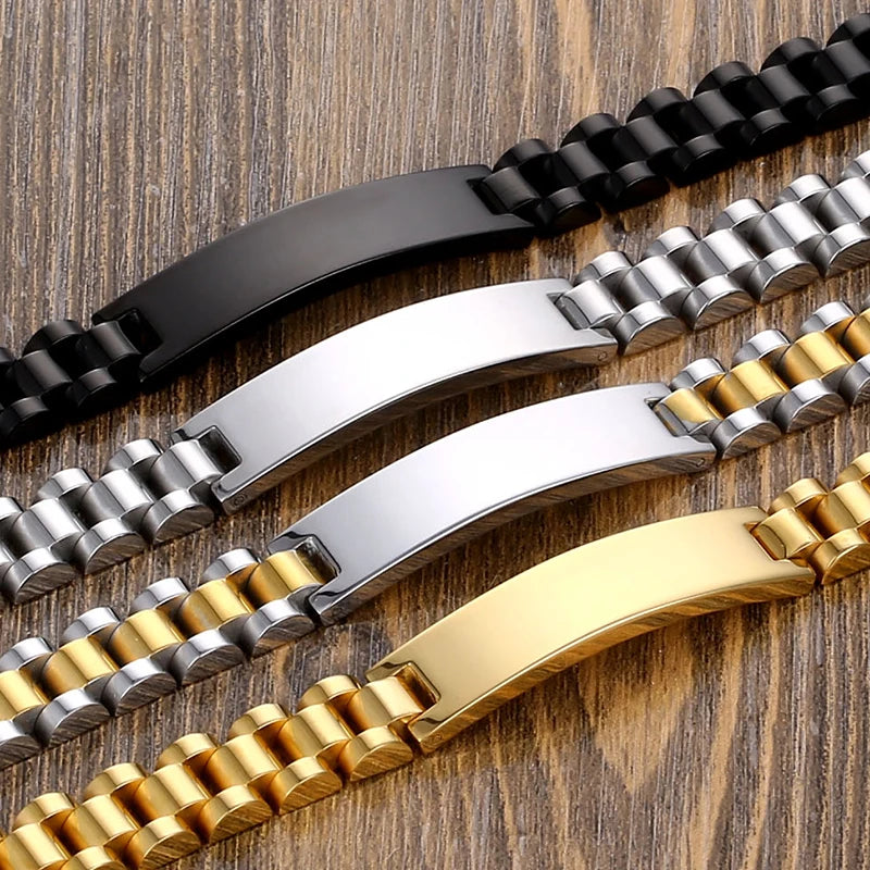 Signature Nameplate Stainless Steel Bracelet