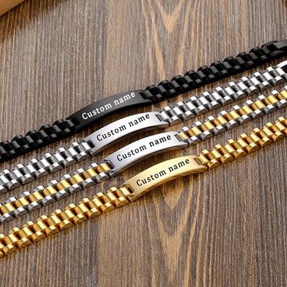 Signature Nameplate Stainless Steel Bracelet
