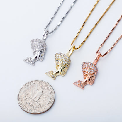 Royal Pharaoh Sterling Silver Zircon Pendant Necklace