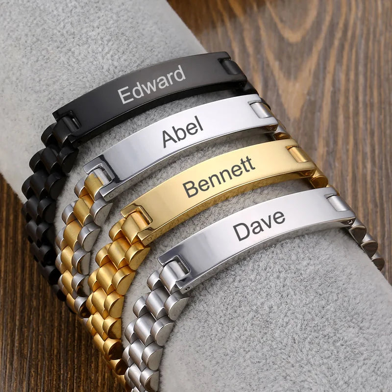 Signature Nameplate Stainless Steel Bracelet