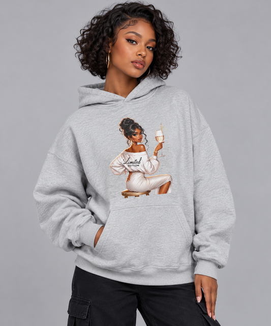 Limited Edition Champagne Woman Graphic Hoodie