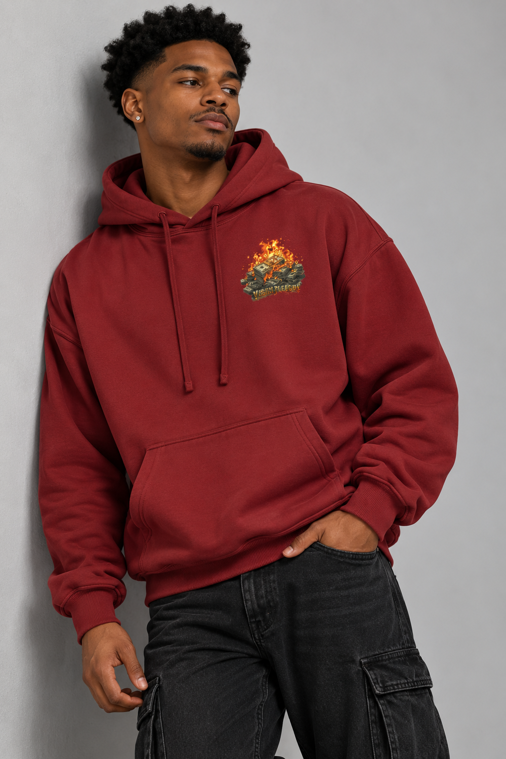 Dice Game Two-Sided Graphic Drop Shoulder Hoodie
