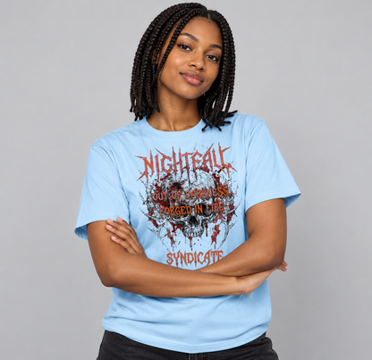Nightfall Dark Fantasy Graphic Drop Shoulder Tee