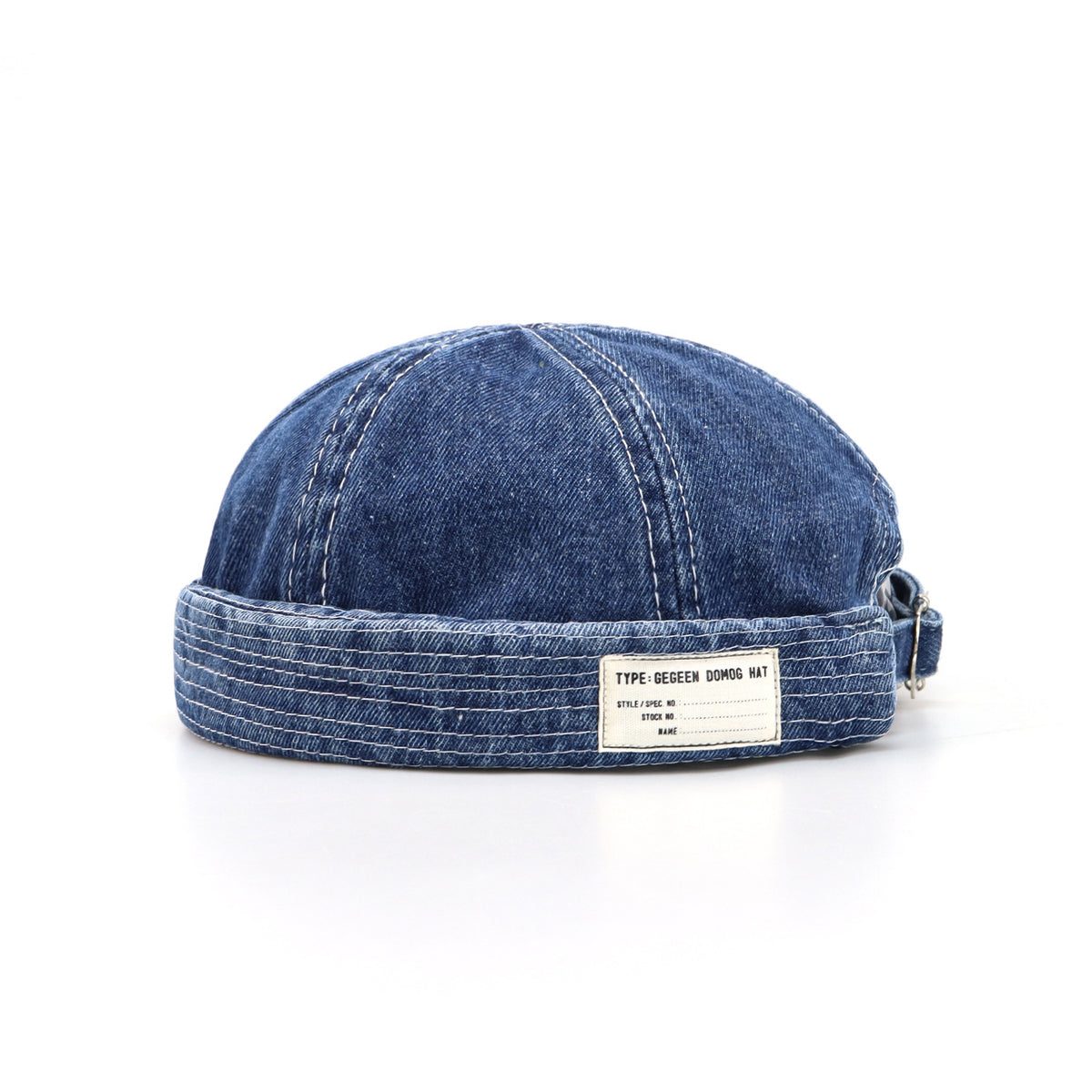 Retro Denim Docker Hat — Brimless Sailor Beanie Cap