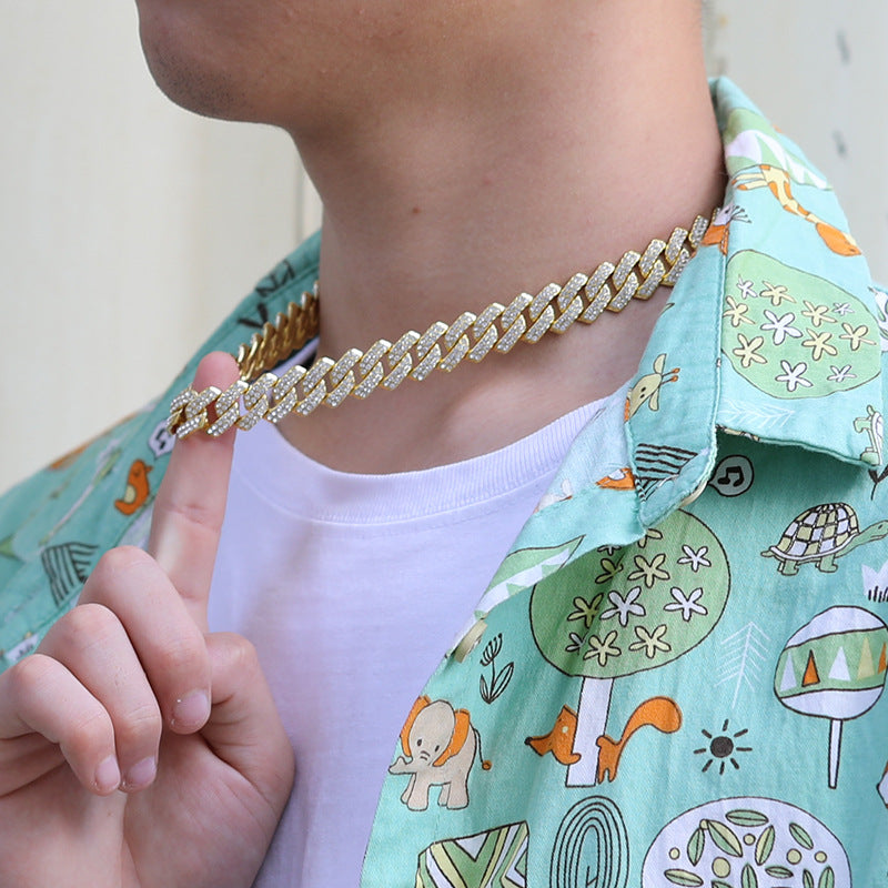Iced-Out Cuban-Link Chain & Bracelet Set