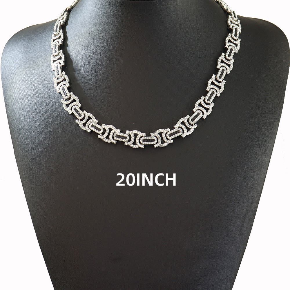 Geometric Iced-Out Cuban Chain & Bracelet Set