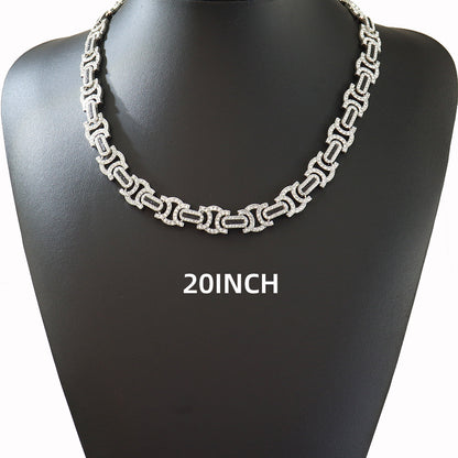Geometric Iced-Out Cuban Chain & Bracelet Set