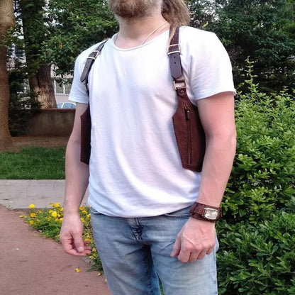 Men's Minimalist Leather Crossbody Sling Bag