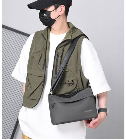 Men's Multi-Layer Crossbody Bag — Water-Repellent Shoulder Bag
