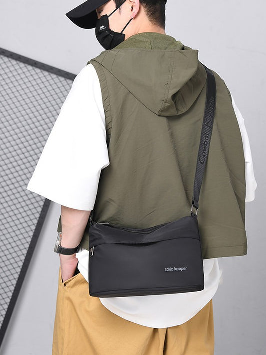 Men's Multi-Layer Crossbody Bag — Water-Repellent Shoulder Bag