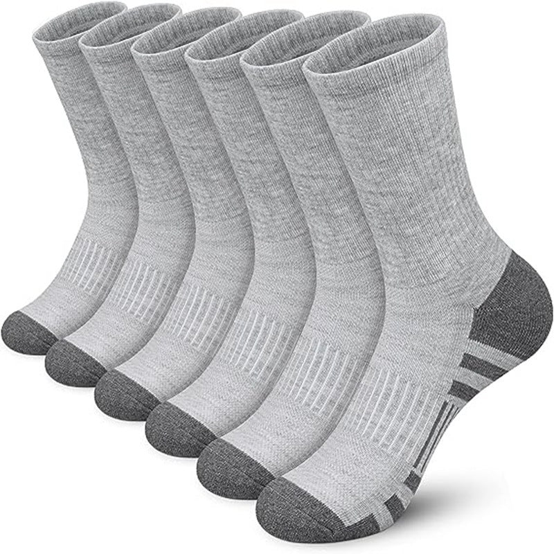 Men's Cushioned Athletic Crew Socks — 6-Pack, Sizes 6–13