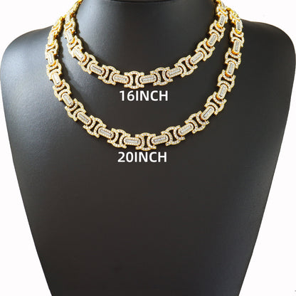 Geometric Iced-Out Cuban Chain & Bracelet Set