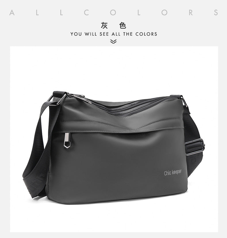 Men's Multi-Layer Crossbody Bag — Water-Repellent Shoulder Bag