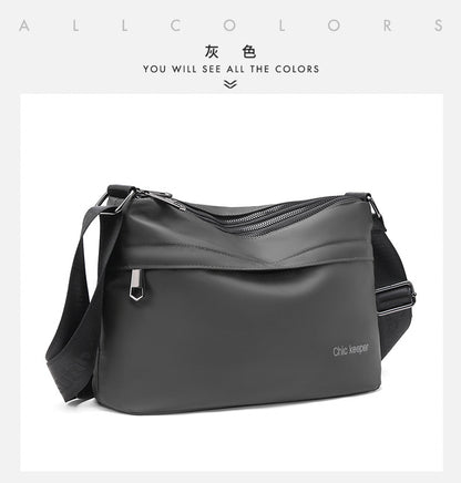 Men's Multi-Layer Crossbody Bag — Water-Repellent Shoulder Bag