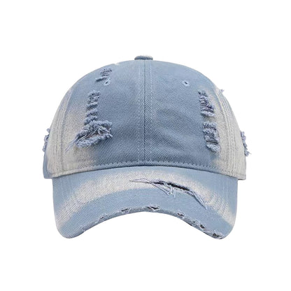 Vintage Gradient Ripped-Denim Baseball Cap