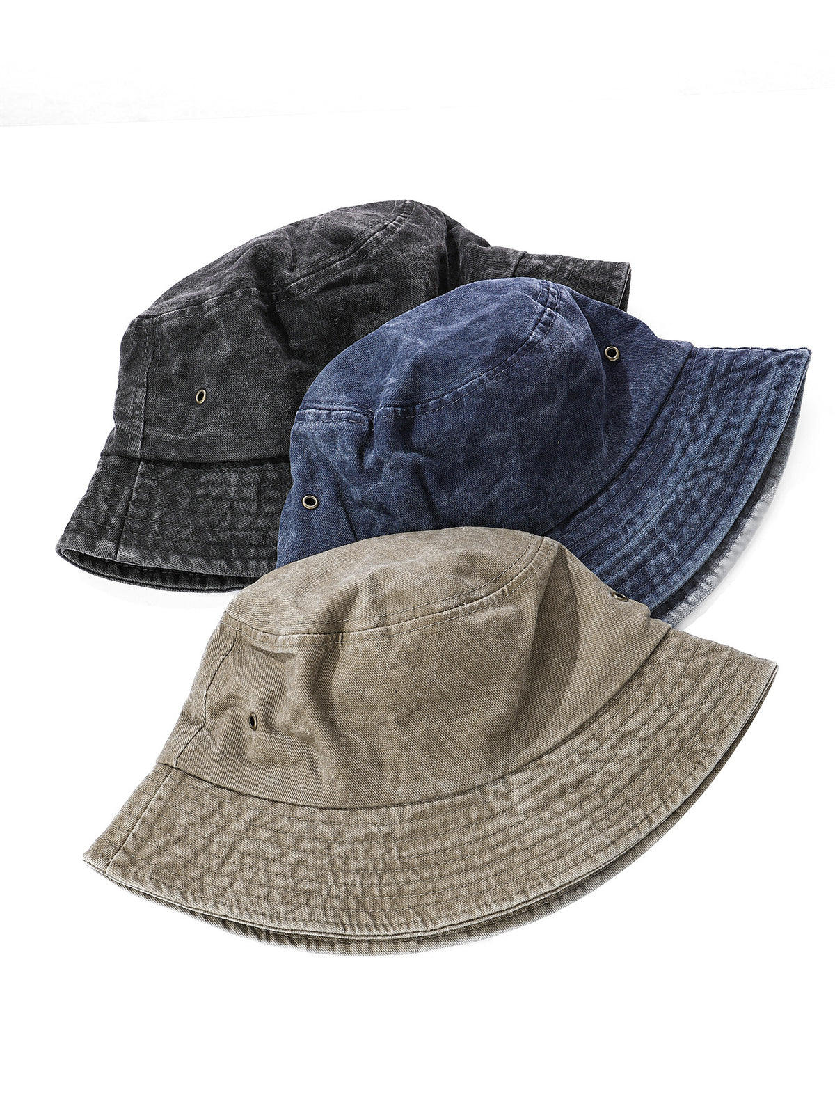 Vintage Washed Denim Bucket Hat — Japanese-Inspired Sun Cap