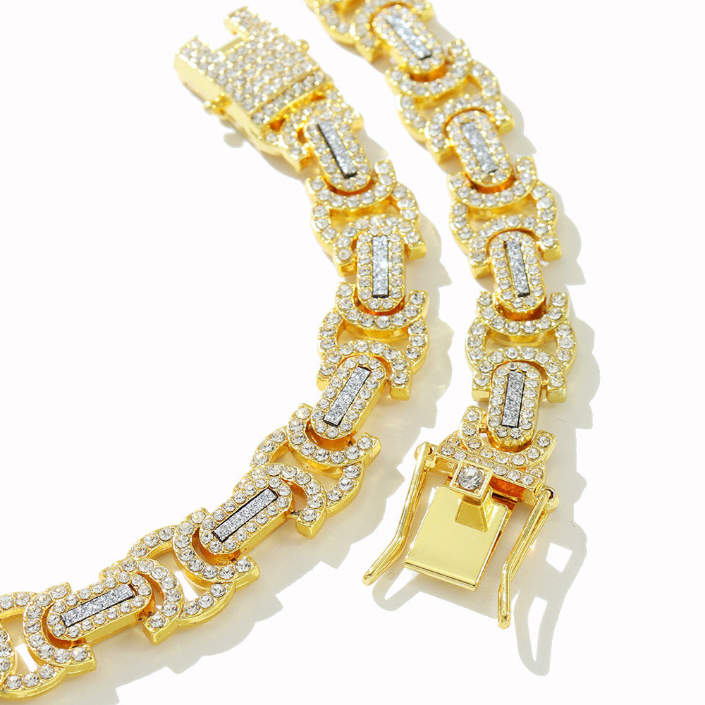 Geometric Iced-Out Cuban Chain & Bracelet Set