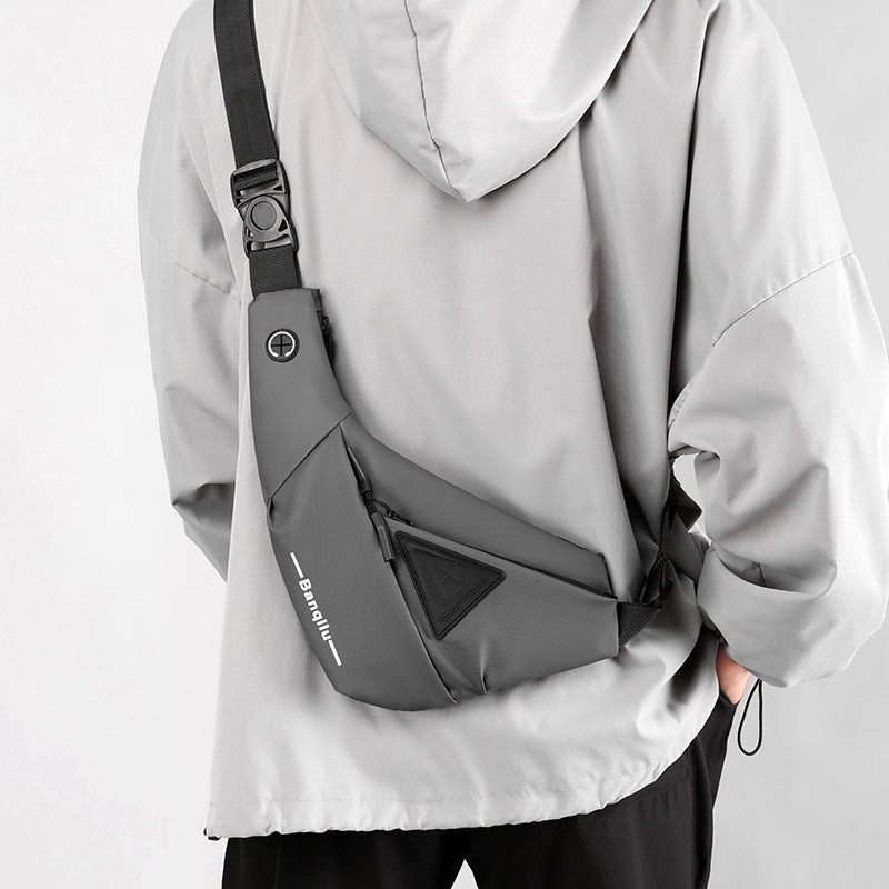 Men's Black Streetwear Crossbody Chest Bag