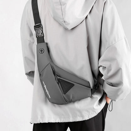 Men's Black Streetwear Crossbody Chest Bag