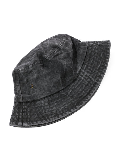 Vintage Washed Denim Bucket Hat — Japanese-Inspired Sun Cap