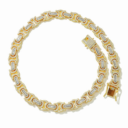 Geometric Iced-Out Cuban Chain & Bracelet Set
