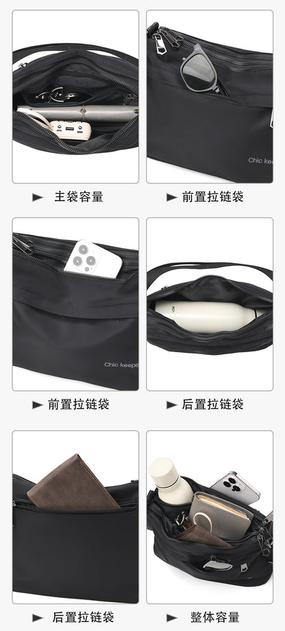 Men's Multi-Layer Crossbody Bag — Water-Repellent Shoulder Bag