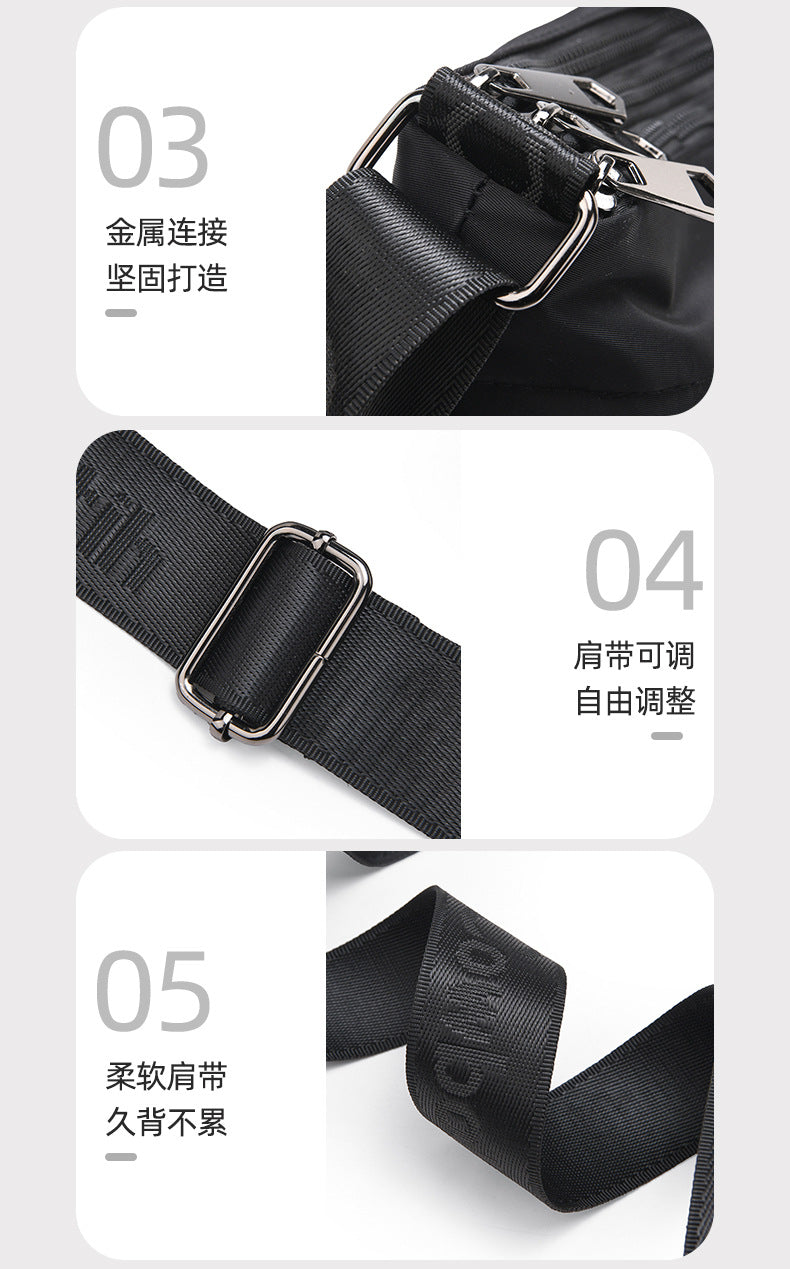 Men's Multi-Layer Crossbody Bag — Water-Repellent Shoulder Bag