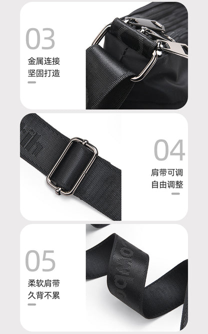 Men's Multi-Layer Crossbody Bag — Water-Repellent Shoulder Bag