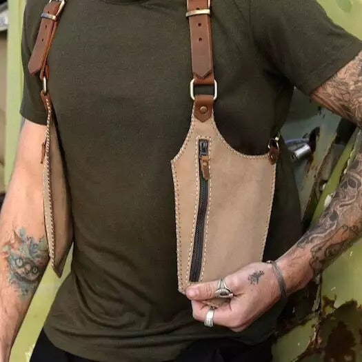 Men's Minimalist Leather Crossbody Sling Bag
