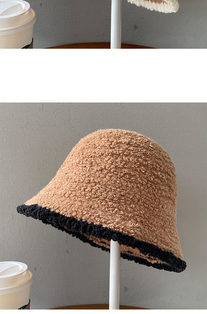 Women's French-Style Plush Knit Bucket Hat
