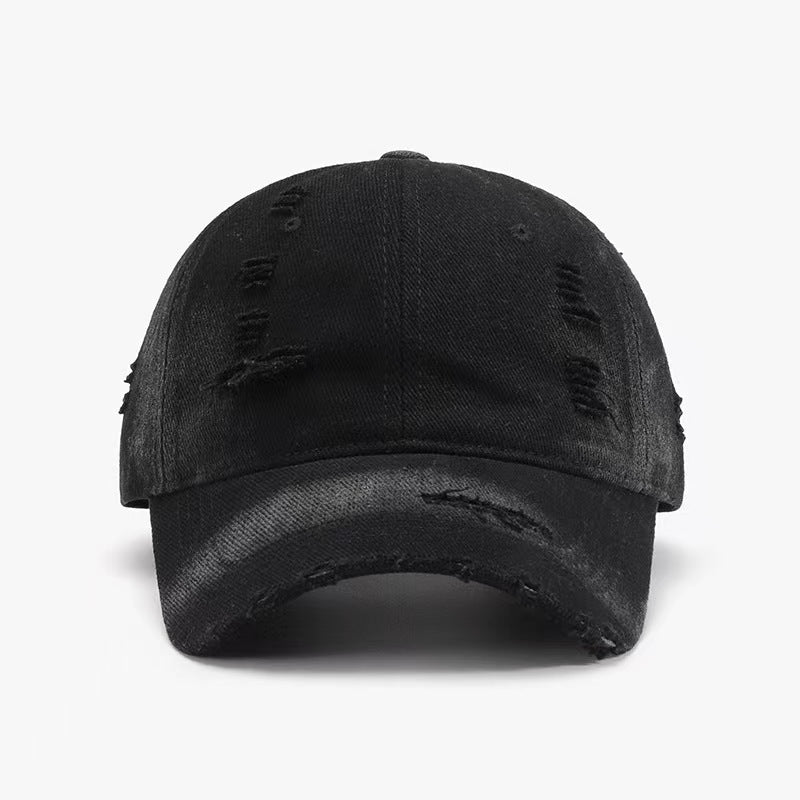Vintage Gradient Ripped-Denim Baseball Cap