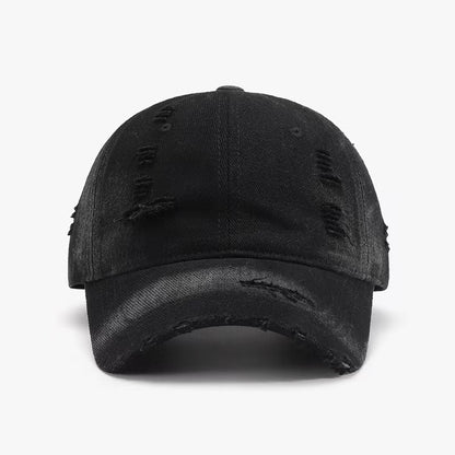 Vintage Gradient Ripped-Denim Baseball Cap