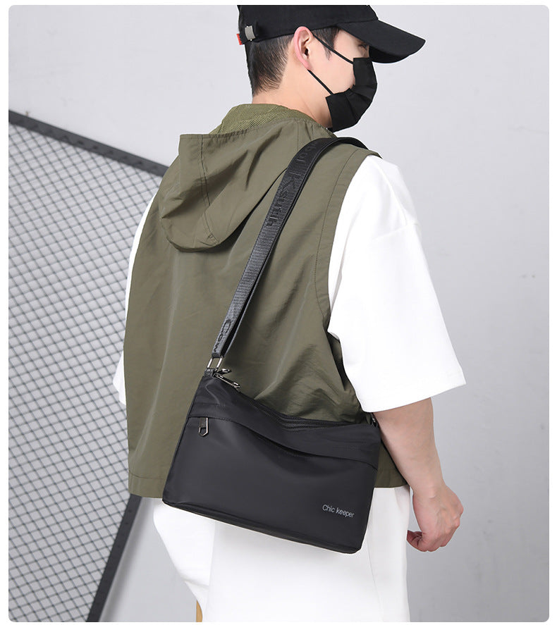 Men's Multi-Layer Crossbody Bag — Water-Repellent Shoulder Bag