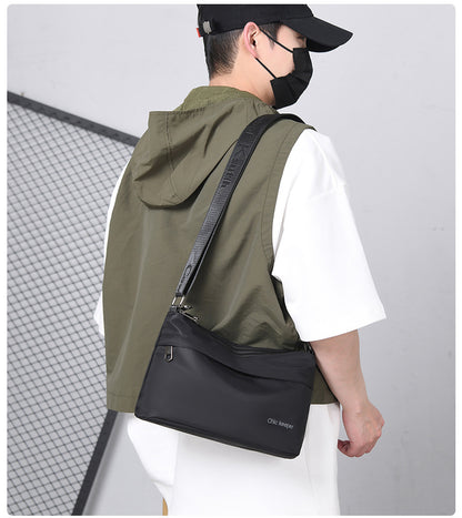 Men's Multi-Layer Crossbody Bag — Water-Repellent Shoulder Bag