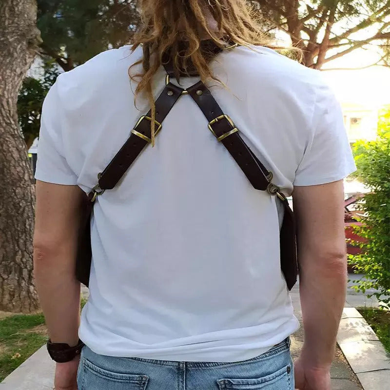 Men's Minimalist Leather Crossbody Sling Bag