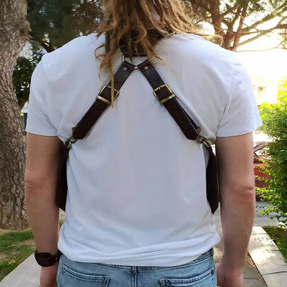 Men's Minimalist Leather Crossbody Sling Bag