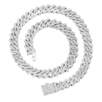 12mm Iced-Out Cuban-Link Chain & Bracelet Collection