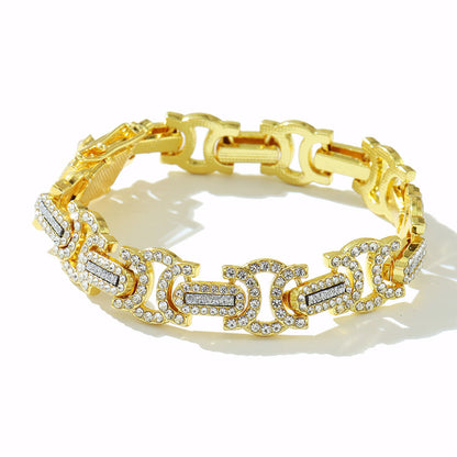 Geometric Iced-Out Cuban Chain & Bracelet Set