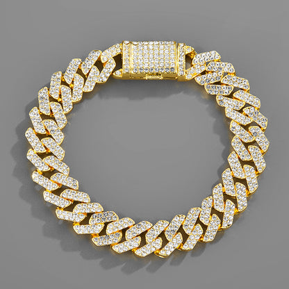 12mm Iced-Out Cuban-Link Chain & Bracelet Collection