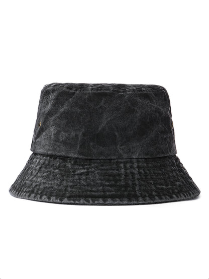 Vintage Washed Denim Bucket Hat — Japanese-Inspired Sun Cap
